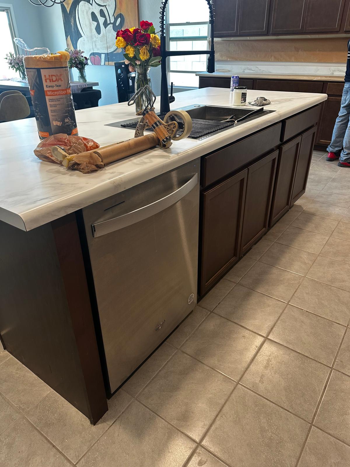 Cabinet refinishing detail